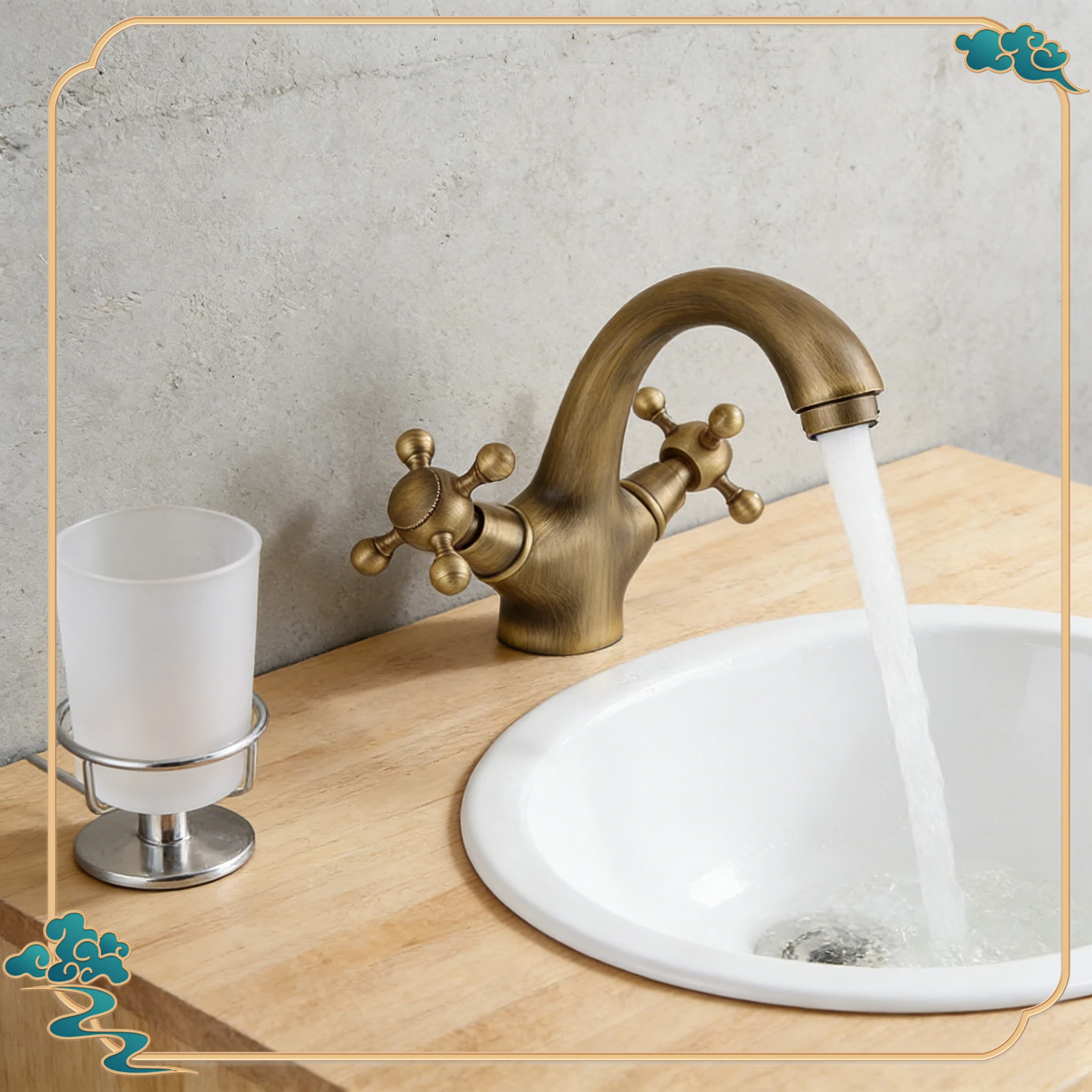 New European Retro Antique Brass Style Hot and Cold Mixer - Bathroom Basin Special
New European Retro Antique Brass Style Hot and Cold Mixer - Bathroom Basin Special