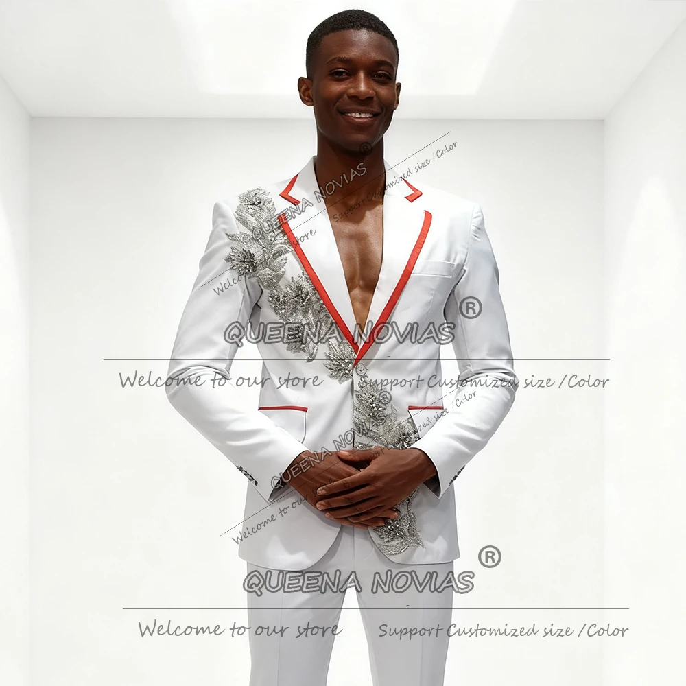 Роскошные свадебные костюмы с камнями из бисера для мужчин, комплект из 2 предметов, пиджак с зубчатыми лацканами, брюки, смокинг жениха по индивидуальному заказу, деловой наряд для выпускного вечера
Роскошные свадебные костюмы с камнями из бисера для мужчин, комплект из 2 предметов, пиджак с зубчатыми лацканами, брюки, смокинг жениха по индивидуальному заказу, деловой наряд для выпускного вечера