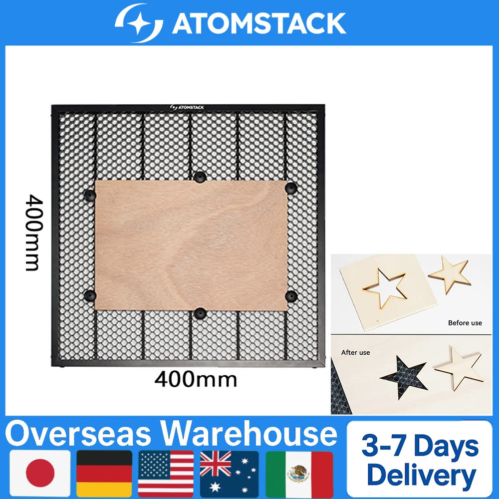 AtomStack Laser Honeycomb Universal Honeycomb Bed Panel Laser Cutting Honeycomb Working Table for CO2 or diode Laser Engraver Cutting Machine Multiple sizes Honeycomb Panel 400*400mm
AtomStack Laser Honeycomb Universal Honeycomb Bed Panel Laser Cutting Honeycomb Working Table for CO2 or diode Laser Engraver Cutting Machine Multiple sizes Honeycomb Panel 400*400mm