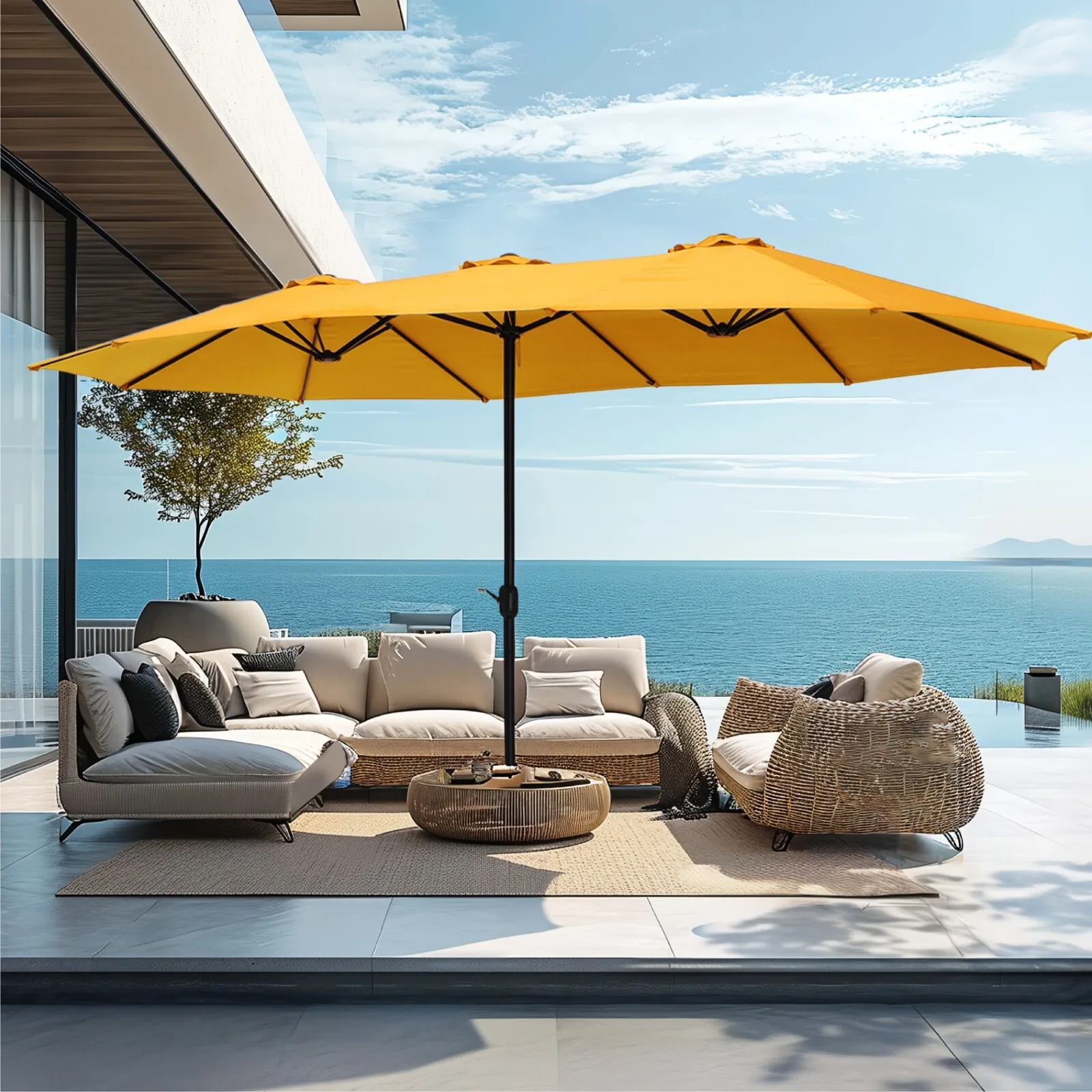 15ft Extra Large Patio Umbrella Outdoor Double-Sided Market Umbrella with Base
15ft Extra Large Patio Umbrella Outdoor Double-Sided Market Umbrella with Base