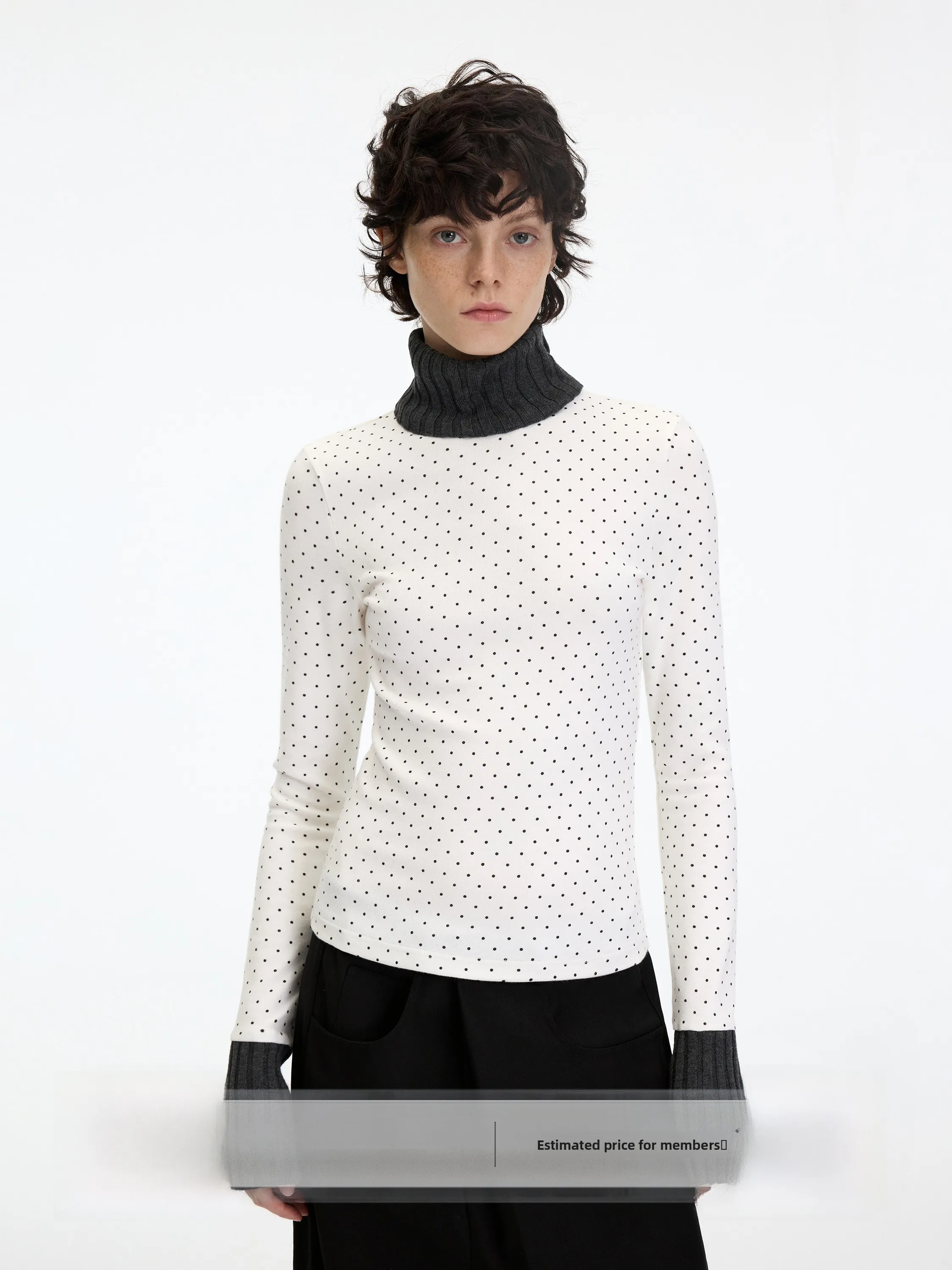 Long Sve Woolen Knitted T-irt Women's Spring Autumn Outerwear Warm Top Polka Dot High Collar Silk Lustered Wool Blend
Long Sve Woolen Knitted T-irt Women's Spring Autumn Outerwear Warm Top Polka Dot High Collar Silk Lustered Wool Blend