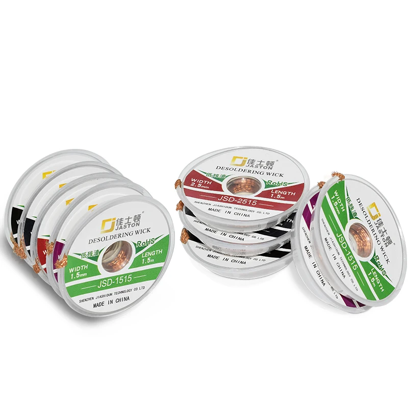 Desoldering Mesh Braid Tape Copper Welding Solder Remover 1~4mm Wire Soldering Wick Tin Lead Cord Flux BGA Repair Tool
Desoldering Mesh Braid Tape Copper Welding Solder Remover 1~4mm Wire Soldering Wick Tin Lead Cord Flux BGA Repair Tool