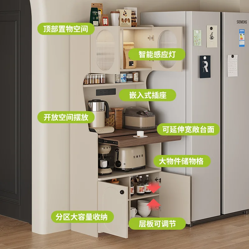 Cream style dining side cabinet integrated locker against the wall 2025 new locker modern simple household tea cabinet
Cream style dining side cabinet integrated locker against the wall 2025 new locker modern simple household tea cabinet