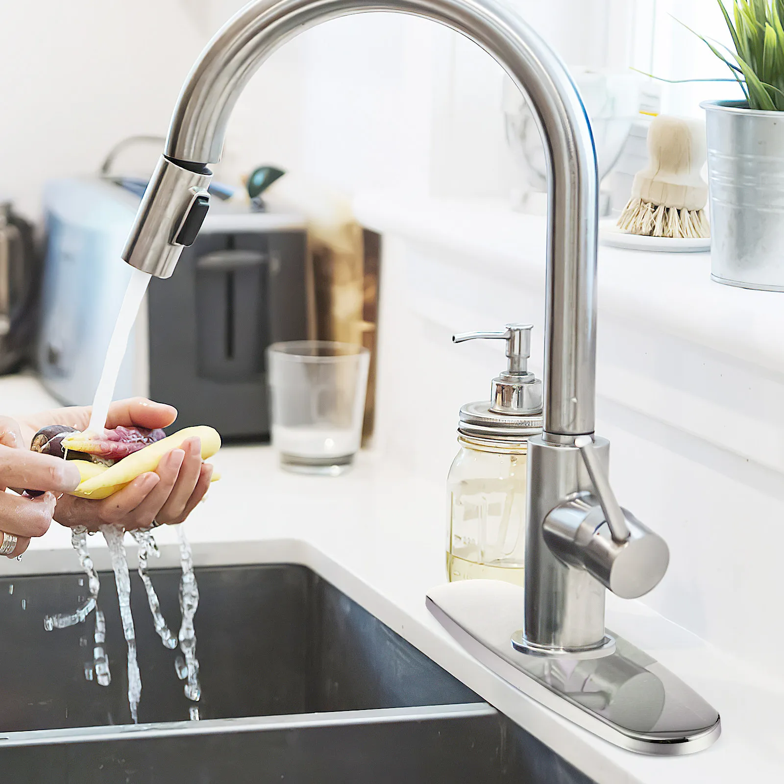 8 Inch Stainless Steel Tap Escutcheon Plate for Single Hole Faucet Conversion Fits Countertop Clean Look
8 Inch Stainless Steel Tap Escutcheon Plate for Single Hole Faucet Conversion Fits Countertop Clean Look