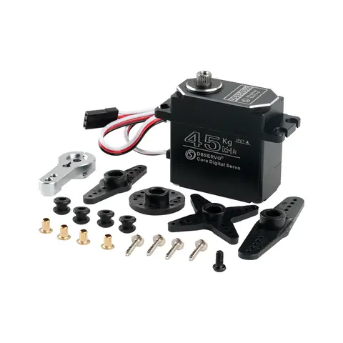 Dsservo 45kg totalmente metálico digital rc servo ds3345 180/270/360 graus servos de motor ip67 à prova dip67 água para carros rc robô caminhão rastreador