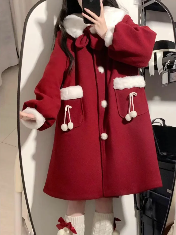 Новое осенне-зимнее утепленное шерстяное пальто с флисовой подкладкой, красное, в японском стиле, универсальное, новогоднее, модное, персонализированное
Новое осенне-зимнее утепленное шерстяное пальто с флисовой подкладкой, красное, в японском стиле, универсальное, новогоднее, модное, персонализированное