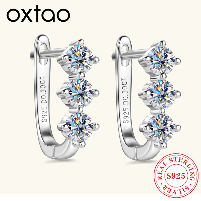 OXTAO Fashion Classic U-shaped earrings S925 Silver 3mm Moissanite Hoop Clip Earring Fine Wedding Jewelry Gift GRA Certified
OXTAO Fashion Classic U-shaped earrings S925 Silver 3mm Moissanite Hoop Clip Earring Fine Wedding Jewelry Gift GRA Certified