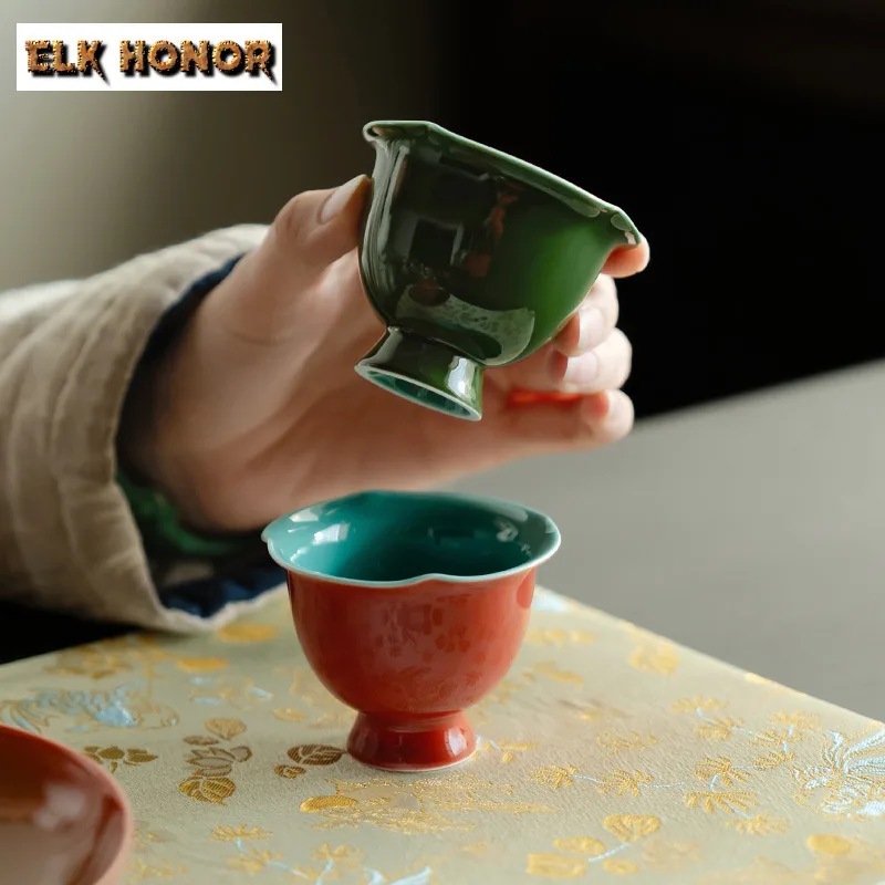 2pc/lot Peacock Green High Foot Petal Teacup Retro Tea Bowl Tea Pair Tea-tasting Personal Cup Jianzhan Master Cups Tea Set 55ml
2pc/lot Peacock Green High Foot Petal Teacup Retro Tea Bowl Tea Pair Tea-tasting Personal Cup Jianzhan Master Cups Tea Set 55ml