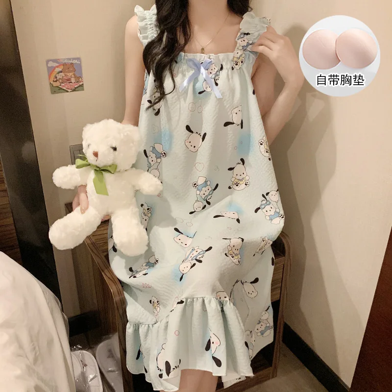 2025 Pochacco Kuromi New Little Fresh Sling Sleeping Dress Hello Kitty Women's Summer Sexy Thin Sleeping Dress Princess Style
2025 Pochacco Kuromi New Little Fresh Sling Sleeping Dress Hello Kitty Women's Summer Sexy Thin Sleeping Dress Princess Style