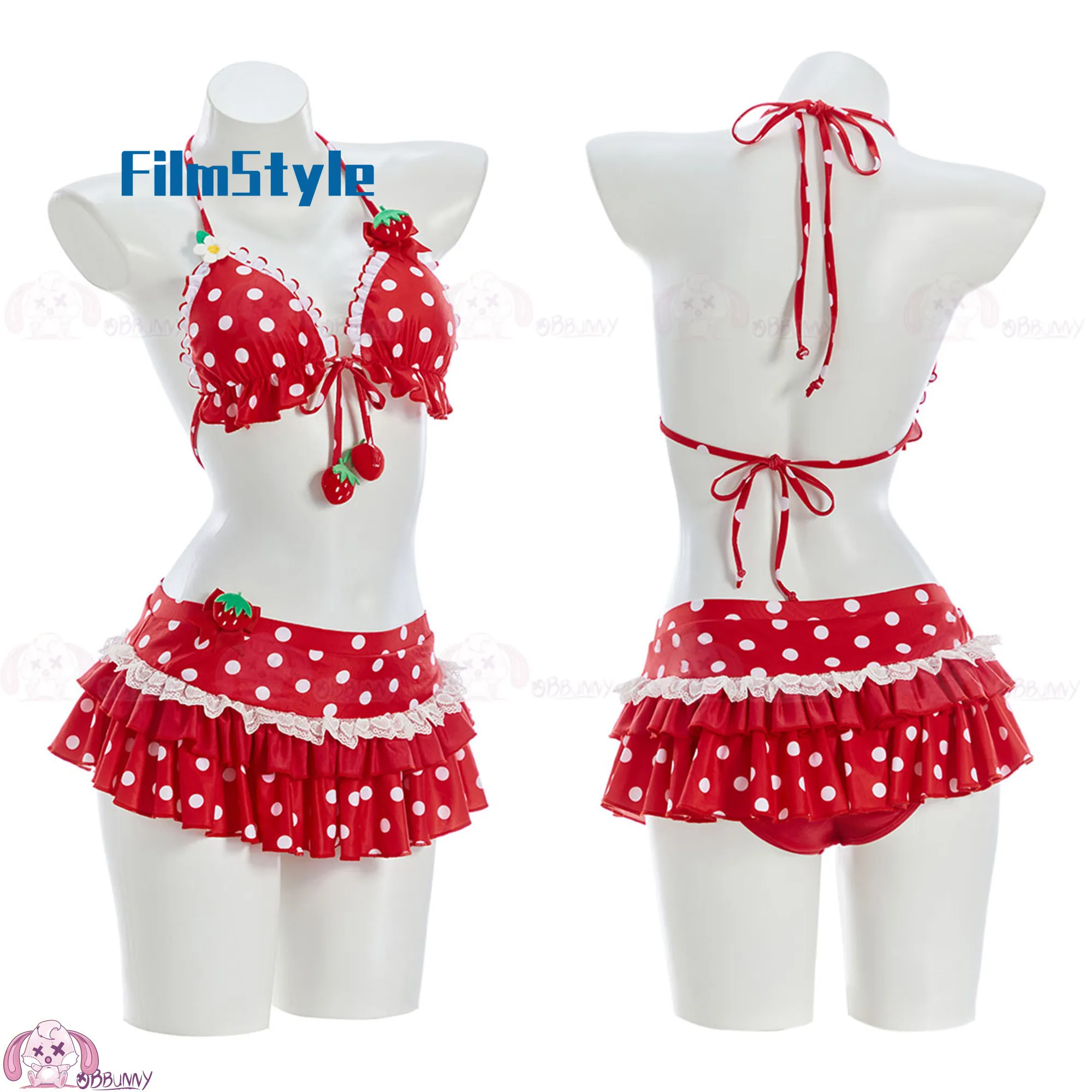 Original Strawberry Bobo Sweet Girl Swimsuit, Retro Polka Dot Cute Bikini
Original Strawberry Bobo Sweet Girl Swimsuit, Retro Polka Dot Cute Bikini