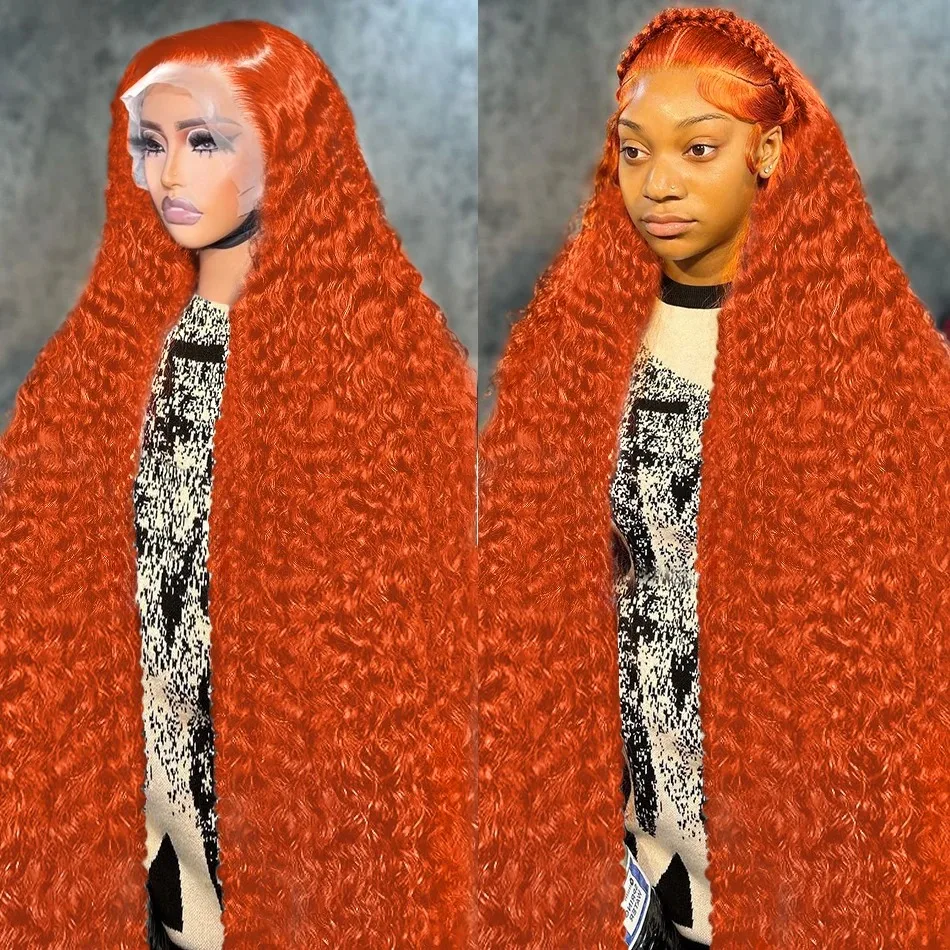 350 Ginger Lace Frontal Wig Human Hair 13x7 Water Wave 28 30 Inch HD Lace Front Wigs Orange Colored 220 Density For Black Women
350 Ginger Lace Frontal Wig Human Hair 13x7 Water Wave 28 30 Inch HD Lace Front Wigs Orange Colored 220 Density For Black Women
