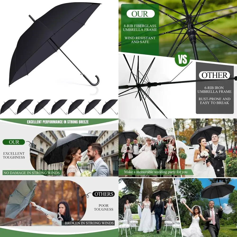 Bulk Windproof Large Wedding Umbrellas, Auto-Open, Strong Fiberglass Frame, Ideal for Guests and Bridal Parties
Bulk Windproof Large Wedding Umbrellas, Auto-Open, Strong Fiberglass Frame, Ideal for Guests and Bridal Parties