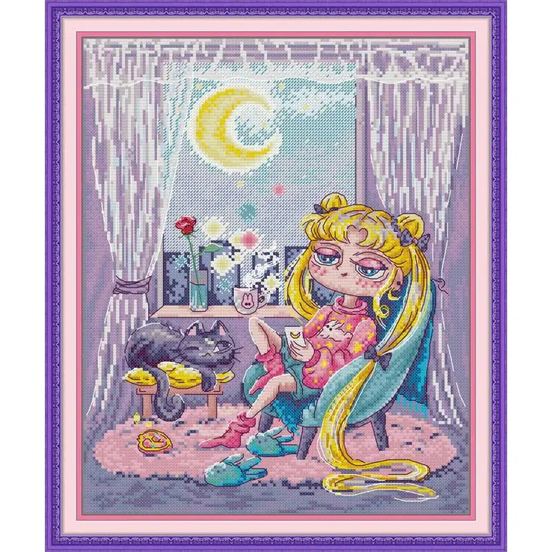Maydear Cross Stitch Kit,11CT/14CT/16CT Aida Fabric,DMC Threads Sewing Pattern Embroidery Set-Comfort Night
Maydear Cross Stitch Kit,11CT/14CT/16CT Aida Fabric,DMC Threads Sewing Pattern Embroidery Set-Comfort Night