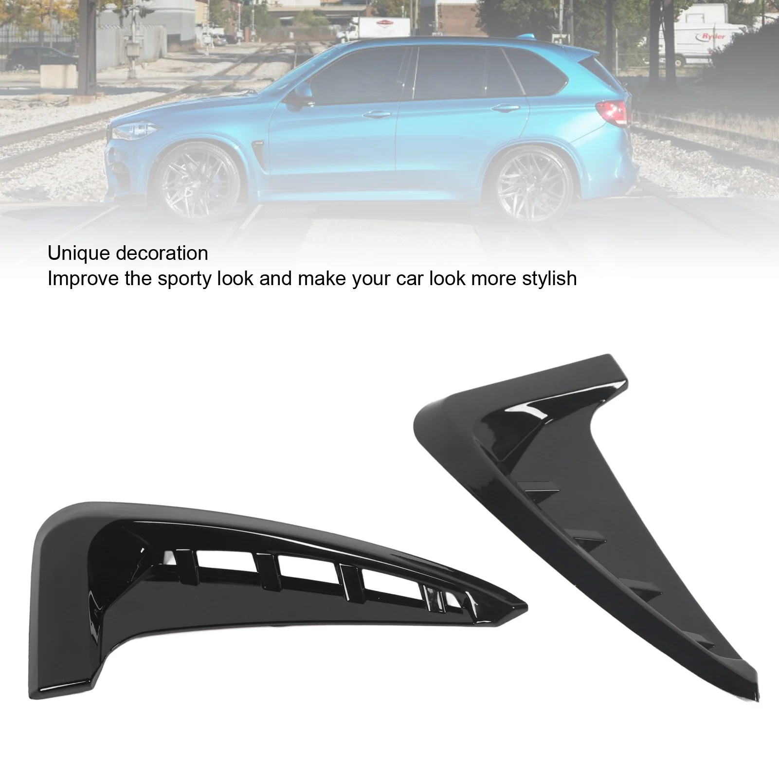 2PCS Car Front Side Air Vent Stickers Cover Decorative Gills Side Air Wing Vent Trim for X5 F15 M Sport 2014 to 2018
2PCS Car Front Side Air Vent Stickers Cover Decorative Gills Side Air Wing Vent Trim for X5 F15 M Sport 2014 to 2018