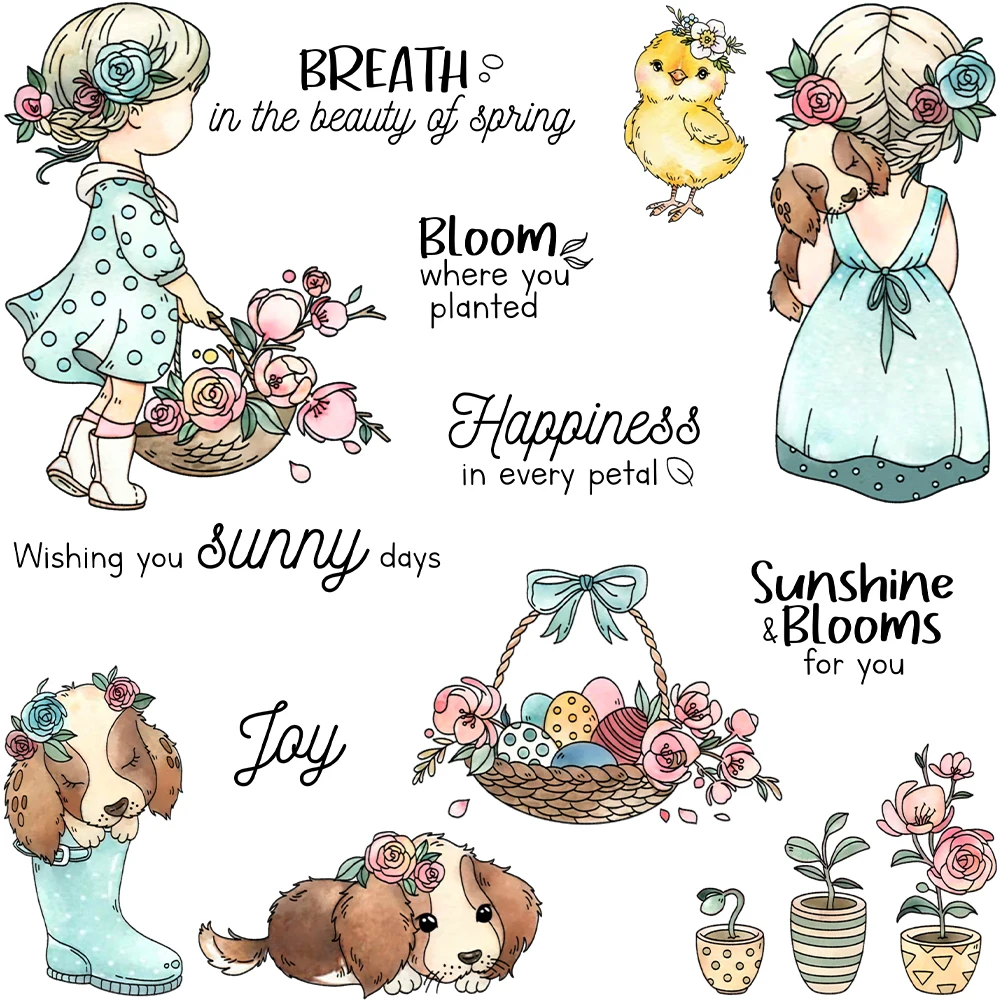 Mangocraft Flower Girls And Dogs Clear Stamp Spring Season DIY Scrapbooking Supplies Silicone Stamp For Card Making Albums Decor
Mangocraft Flower Girls And Dogs Clear Stamp Spring Season DIY Scrapbooking Supplies Silicone Stamp For Card Making Albums Decor