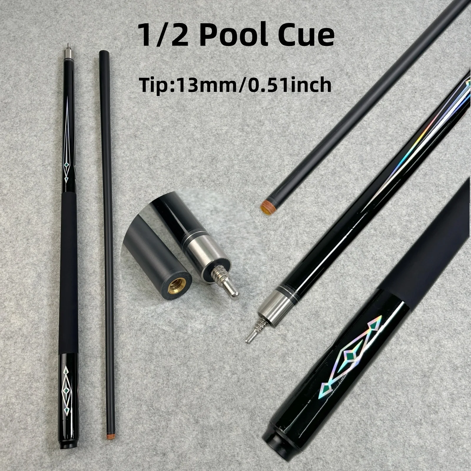 Premium Black Pool Cue 13 mm Cue Tip 57 inch 1/2 Billiard Cue
Premium Black Pool Cue 13 mm Cue Tip 57 inch 1/2 Billiard Cue