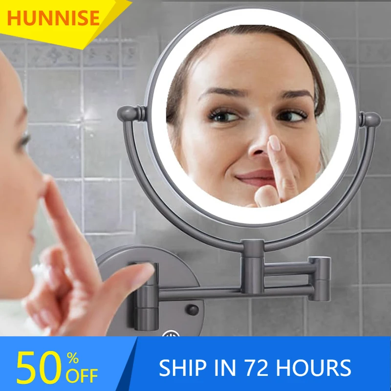 Handfree Touch Bathroom Mirrors with Led Light Magnifying Folding Bathroom Mirror Wall Mounted Grey Double Face Bath Mirrors
Handfree Touch Bathroom Mirrors with Led Light Magnifying Folding Bathroom Mirror Wall Mounted Grey Double Face Bath Mirrors