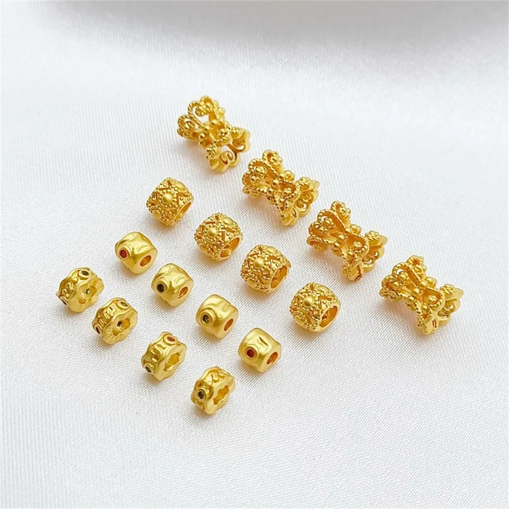 Ancient Gold 18K Mini Hollowed-out Beads Hammered Colored Zirconium Loose Beads DIY Handcrafted Bracelet Beading Accessories
Ancient Gold 18K Mini Hollowed-out Beads Hammered Colored Zirconium Loose Beads DIY Handcrafted Bracelet Beading Accessories