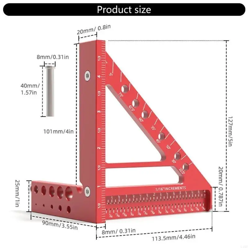 High Precise Angles And Line Measuring Layout Tool For Professional Woodworkers L4MF
High Precise Angles And Line Measuring Layout Tool For Professional Woodworkers L4MF