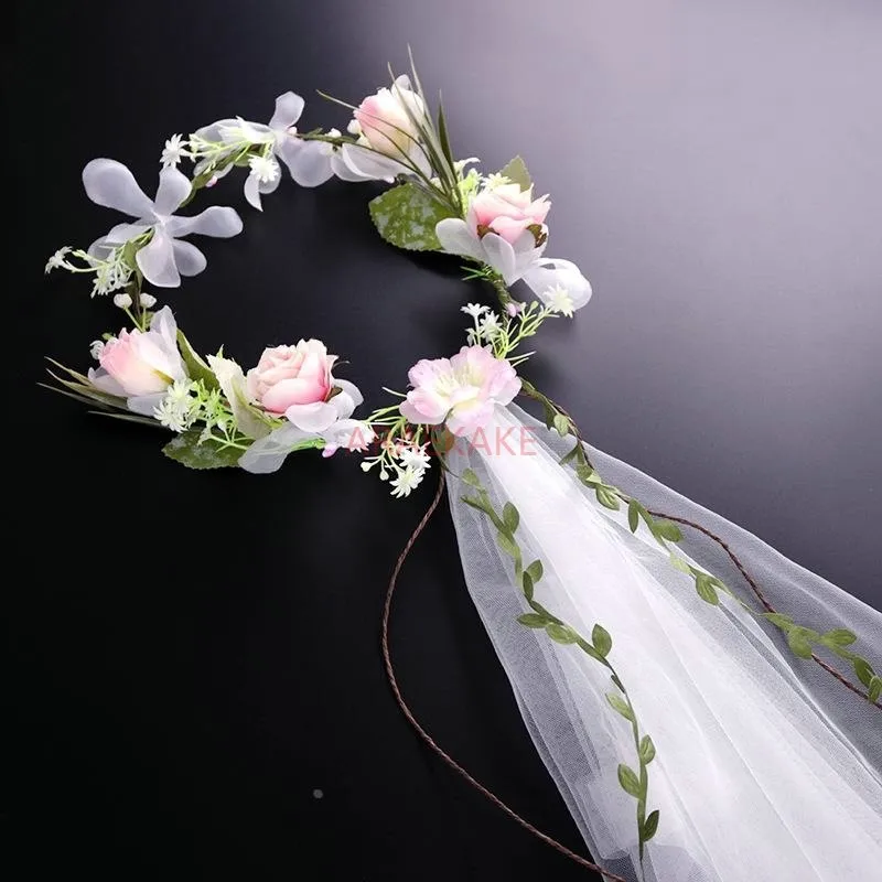 Bridal veil, flower wreath, European wedding rose, simulated flower, wedding veil, bridal photo headdress
Bridal veil, flower wreath, European wedding rose, simulated flower, wedding veil, bridal photo headdress