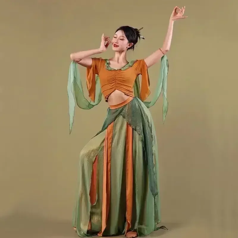 Chinese style folk dance classical dancer performance costumes elegant cardigan practice clothes body rhyme long outer gauze
Chinese style folk dance classical dancer performance costumes elegant cardigan practice clothes body rhyme long outer gauze