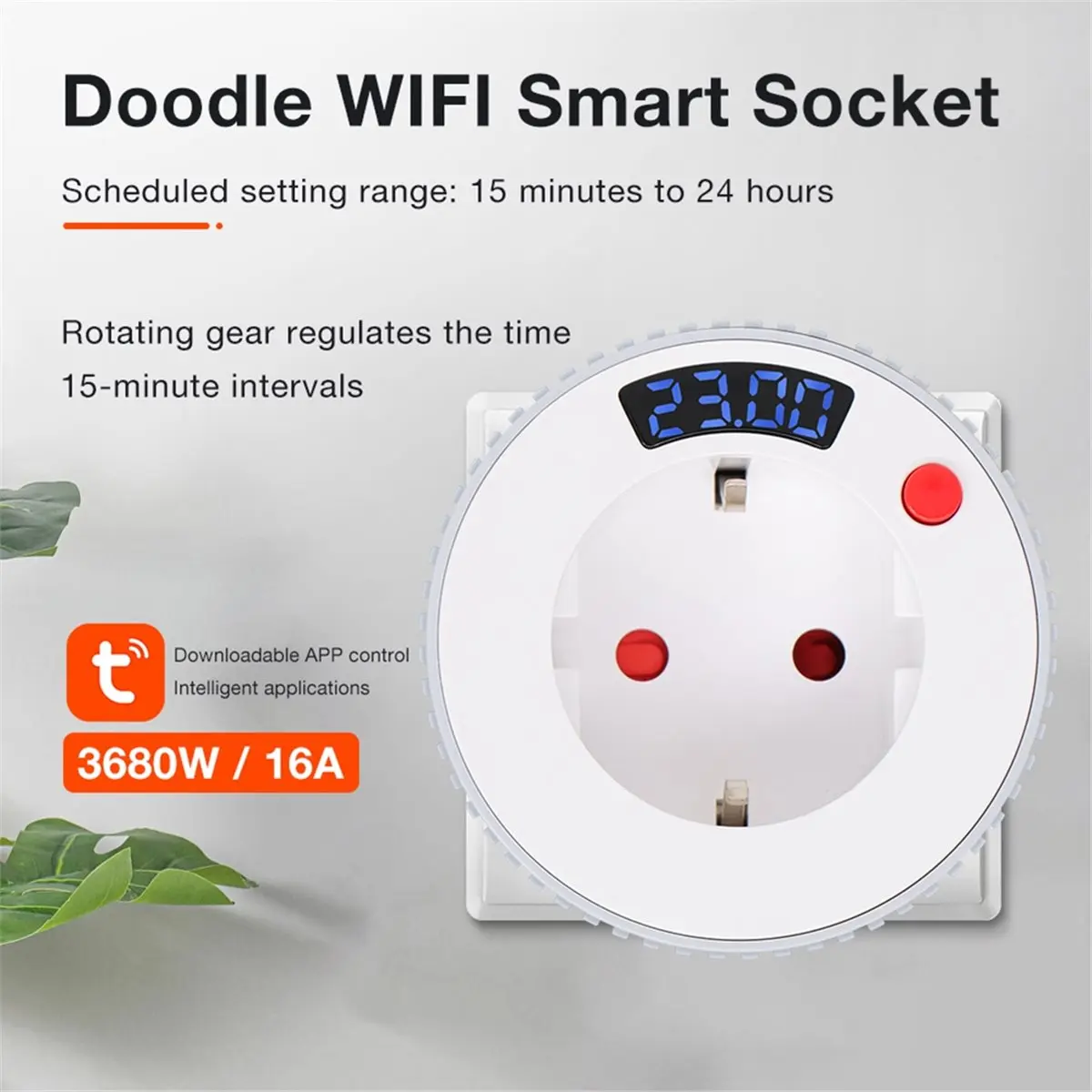 【BRILLIANT 】Tuya WiFi Smart Plug Digital Display Countdown Timer Rotary Timing Control Switch Outlet 15mins-24h 23h59min EU Plug
【BRILLIANT 】Tuya WiFi Smart Plug Digital Display Countdown Timer Rotary Timing Control Switch Outlet 15mins-24h 23h59min EU Plug