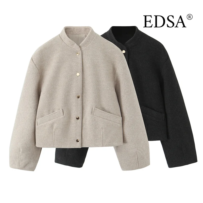 EDSA Women Soft Bomber Jacket with Elastic Hem Long Sleeves Spring Autumn Female Casual Single Breasted Coat Outerwear
EDSA Women Soft Bomber Jacket with Elastic Hem Long Sleeves Spring Autumn Female Casual Single Breasted Coat Outerwear