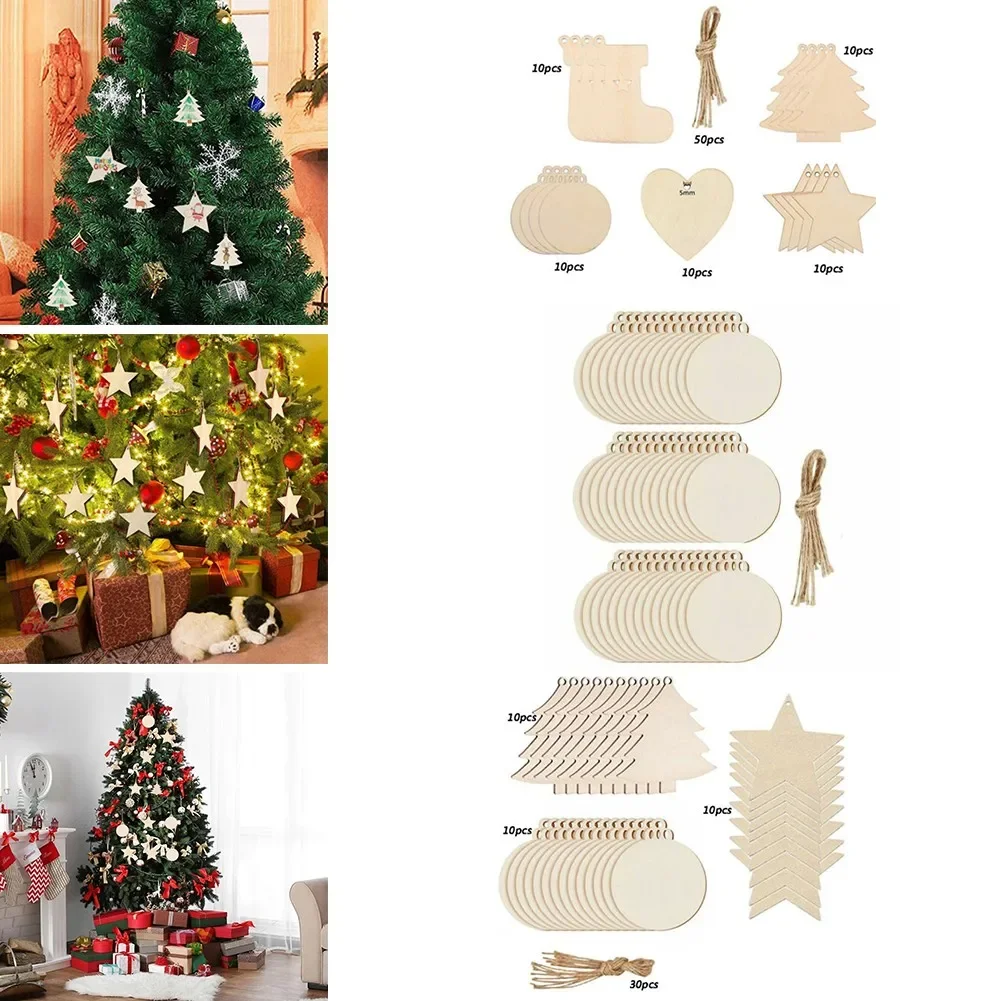 Wooden Christmas Craft Shapes 30 Pieces With Hanging Strings For DIY Xmas Tree Decorations And Holiday Ornament Crafts
Wooden Christmas Craft Shapes 30 Pieces With Hanging Strings For DIY Xmas Tree Decorations And Holiday Ornament Crafts