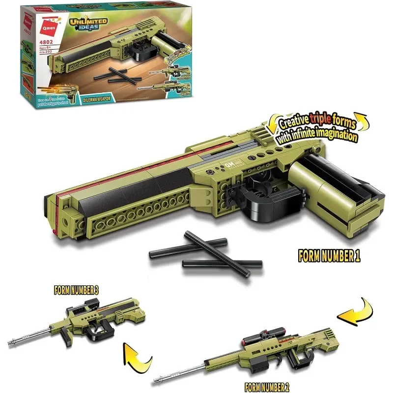 QMAN Building Block Gun 3-в-1 Моделирование бластера Строительные блоки с пулями Военный строительный набор для оружия Модель для детей 202
QMAN Building Block Gun 3-в-1 Моделирование бластера Строительные блоки с пулями Военный строительный набор для оружия Модель для детей 202