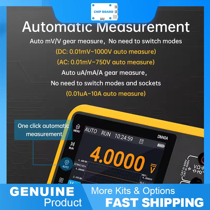 Портативный автомобильный инструмент ALIENTEK DM40 объединяет генератор сигналов диаметром 50 Мс/с, цифровым осциллографом и мультиметр.
Портативный автомобильный инструмент ALIENTEK DM40 объединяет генератор сигналов диаметром 50 Мс/с, цифровым осциллографом и мультиметр.