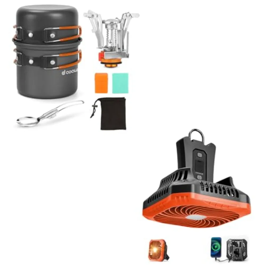 Bundle - 2 Items Camping Cookware Mess Kit and Portable Quiet Tent Fan with LED Lantern
Bundle - 2 Items Camping Cookware Mess Kit and Portable Quiet Tent Fan with LED Lantern