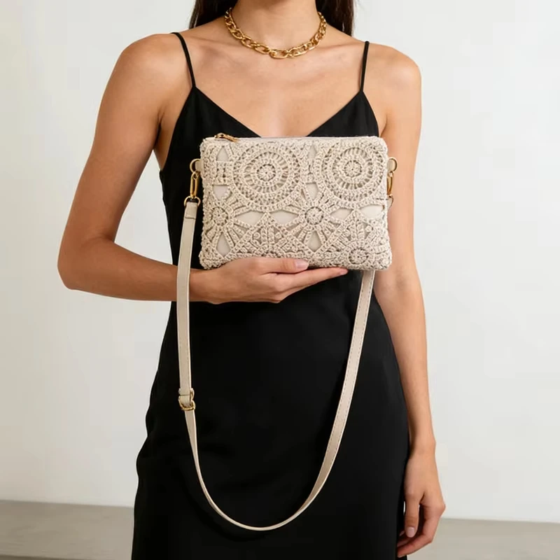 Crochet Cross Bag Medium Cross Shoulder Knit Floral Zip Pocket Beach Vacation Ladies
Crochet Cross Bag Medium Cross Shoulder Knit Floral Zip Pocket Beach Vacation Ladies