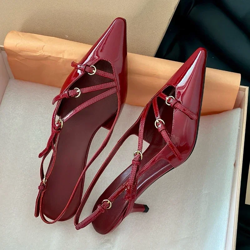 Solid Color Pointed Thin Heel Metal Buckle Sandals 2024 Summer New 5cm/10cm High Heel Sexy Belt Buckle Strap Women Shoes Size 43
Solid Color Pointed Thin Heel Metal Buckle Sandals 2024 Summer New 5cm/10cm High Heel Sexy Belt Buckle Strap Women Shoes Size 43