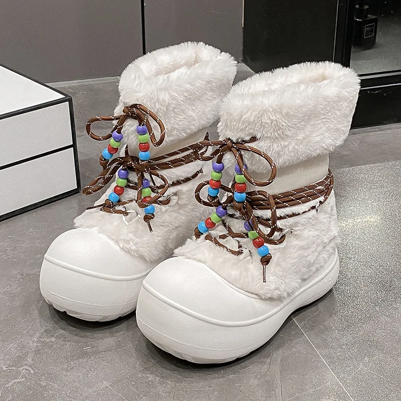 New White Snow Boots Woman's Winter Outdoor Short Cotton Boots Increased Thick Sole Fur Boots Velvet Thickened Warm Cotton Shoes
New White Snow Boots Woman's Winter Outdoor Short Cotton Boots Increased Thick Sole Fur Boots Velvet Thickened Warm Cotton Shoes