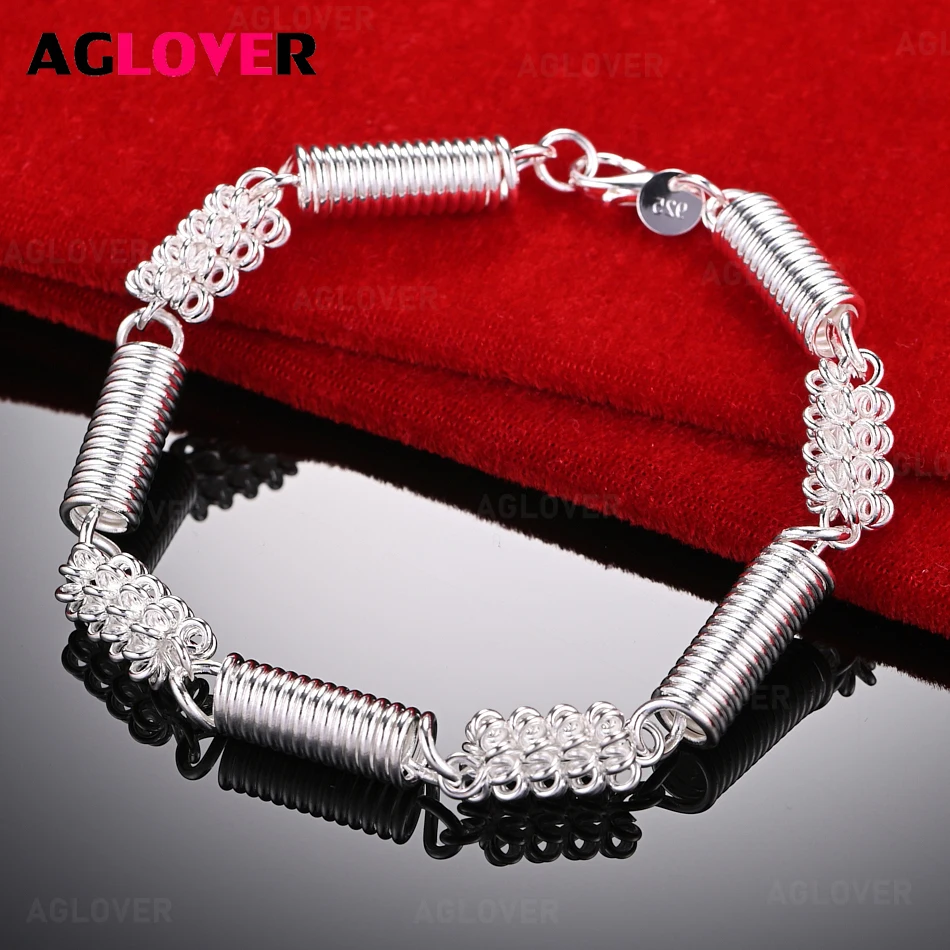 AGLOVER 925 Sterling Silver Spring Multi-Loop Bracelet Women Charm Holiday Gift Party Jewelry
AGLOVER 925 Sterling Silver Spring Multi-Loop Bracelet Women Charm Holiday Gift Party Jewelry
