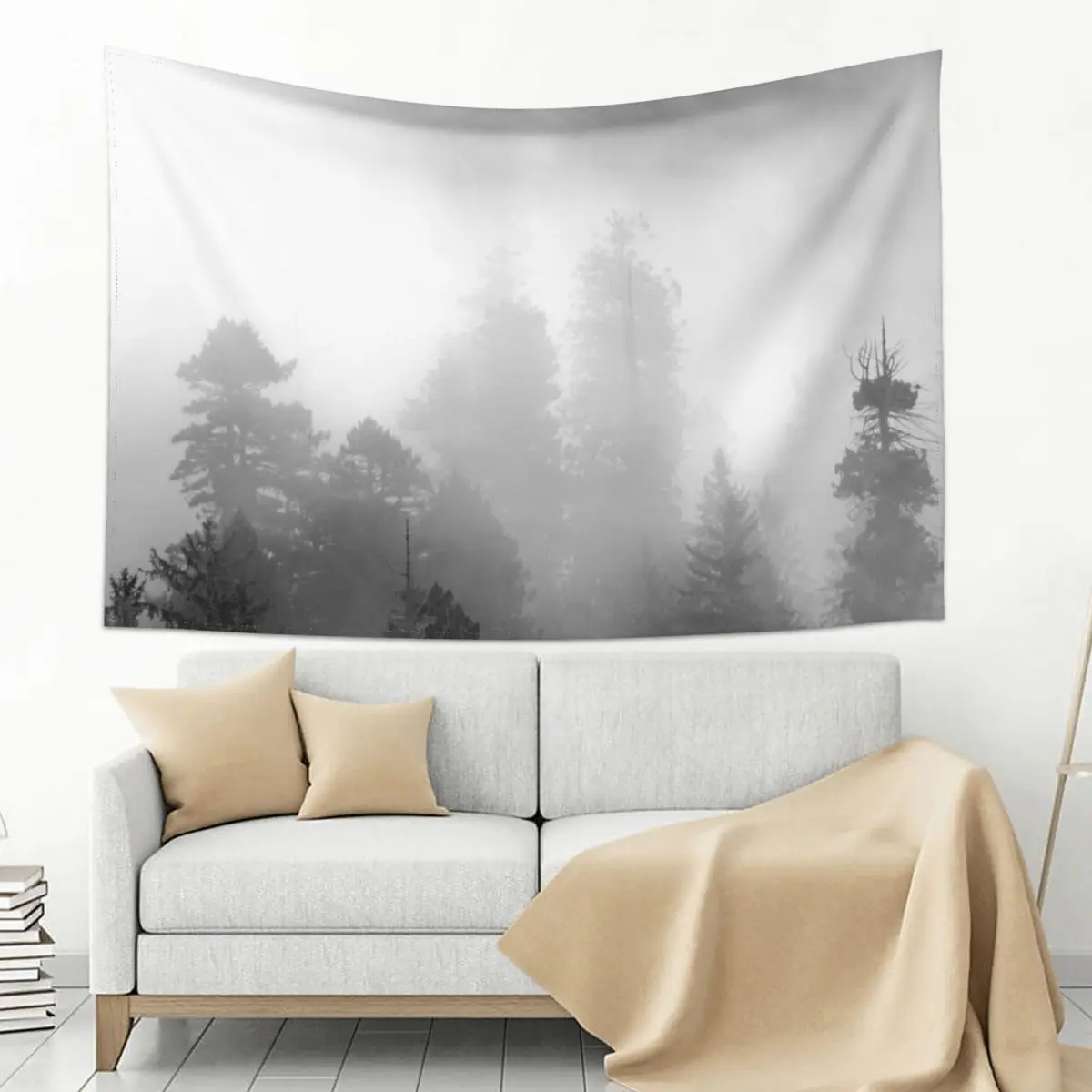 Redwood Forest Morning Black and White - Foggy Mountain Trees Nature Photography Tapestry
Redwood Forest Morning Black and White - Foggy Mountain Trees Nature Photography Tapestry