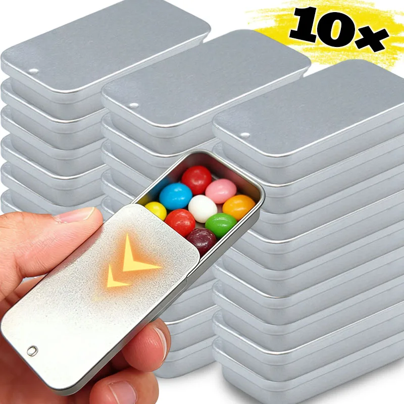 1/10Pcs Metal Push-pull Slide Cover Box Metal Rectangular Empty Mini Tin Tinplate Candy Pill Organizer Storage Box Containers
1/10Pcs Metal Push-pull Slide Cover Box Metal Rectangular Empty Mini Tin Tinplate Candy Pill Organizer Storage Box Containers