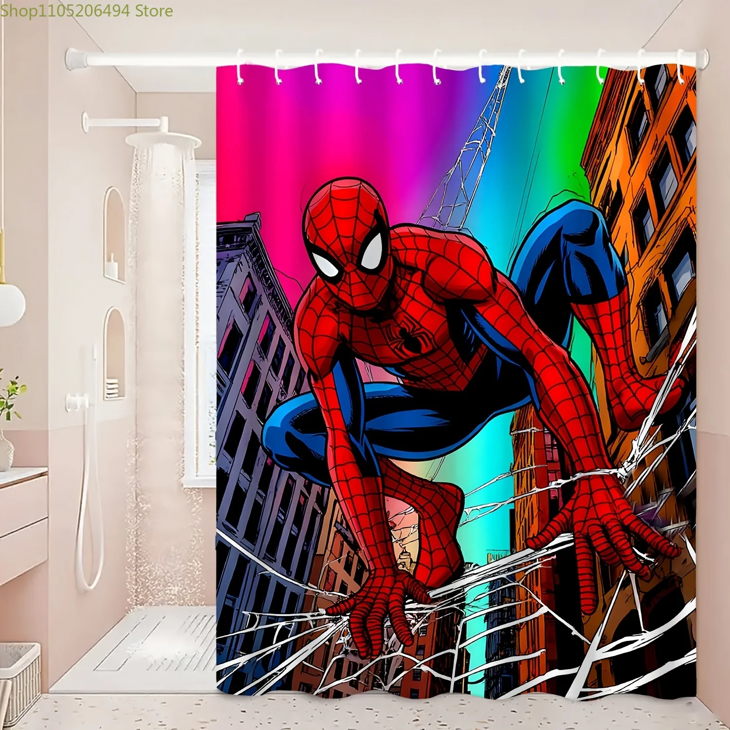 Занавеска для душа с принтом «Паук, карабкающийся по городу», изготовленная из прочной полиэфирной ткани, подходит для уютной домашней ванной комнаты.
Занавеска для душа с принтом «Паук, карабкающийся по городу», изготовленная из прочной полиэфирной ткани, подходит для уютной домашней ванной комнаты.