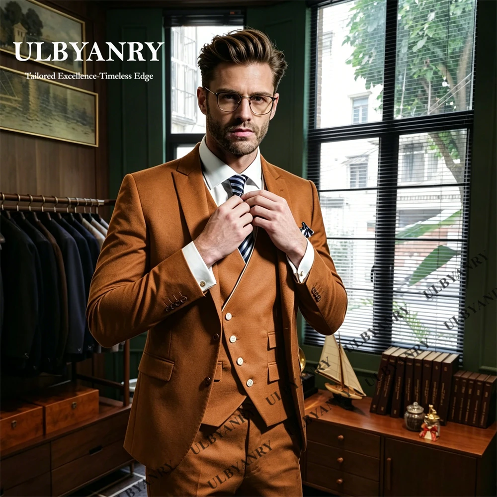 ULBYANRY Customized Men's 3Piece Formal Suit Set Including Jacket Vest Pants One Button Slim Fitting Blazer Waistcoat Trousers
ULBYANRY Customized Men's 3Piece Formal Suit Set Including Jacket Vest Pants One Button Slim Fitting Blazer Waistcoat Trousers