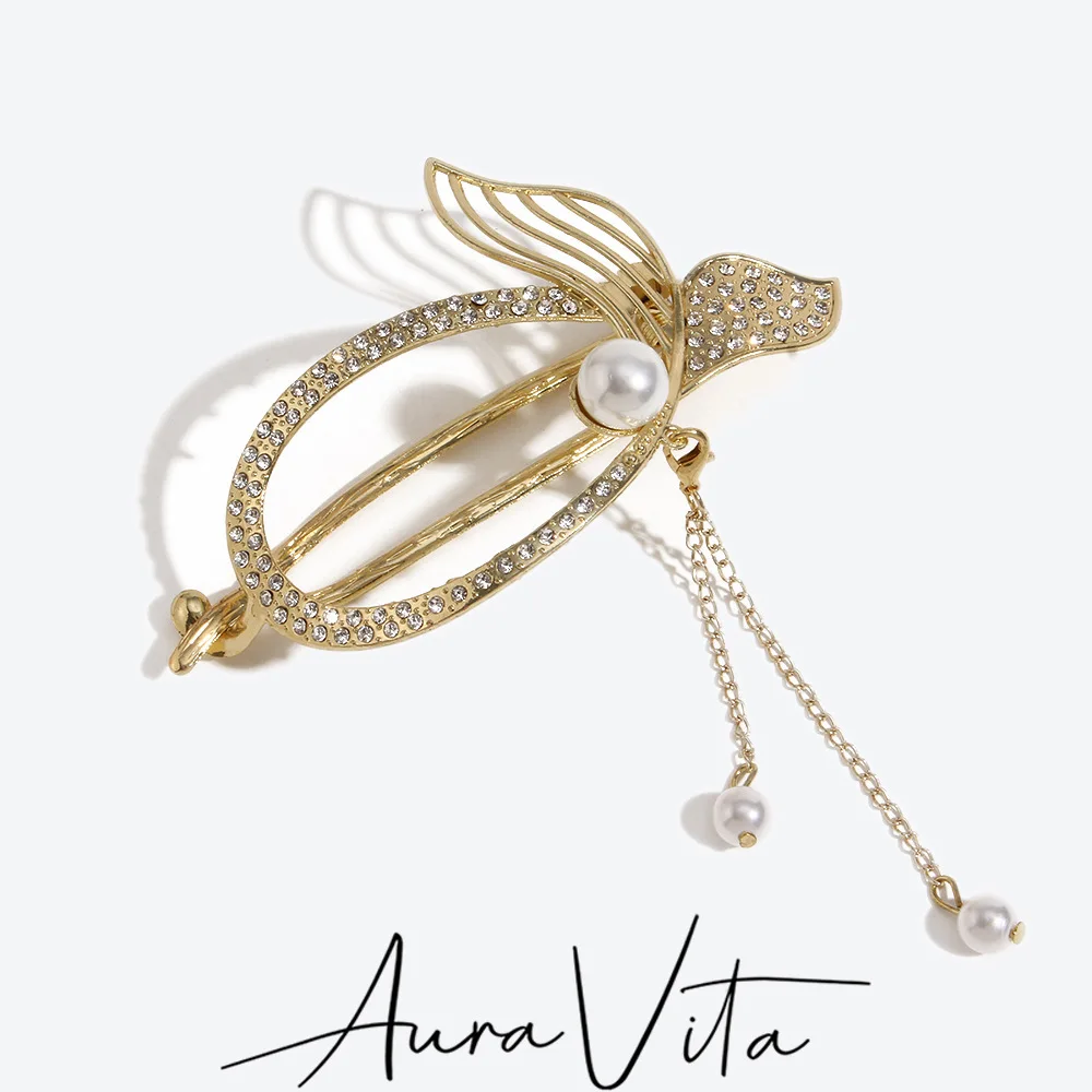 AuraVita Alloy Rhinestone Imitation Pearl Fish Tail Tassel Back Head Spoon Twist Clip Birthday Party Creative Hair Accessories
AuraVita Alloy Rhinestone Imitation Pearl Fish Tail Tassel Back Head Spoon Twist Clip Birthday Party Creative Hair Accessories