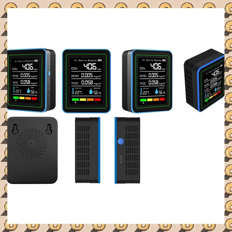 A003 5 In 1 Air Quality Monitor TVOC HCHO Temperature Humidity CO2 Meter, USB Rechargeable CO2 Detector
A003 5 In 1 Air Quality Monitor TVOC HCHO Temperature Humidity CO2 Meter, USB Rechargeable CO2 Detector