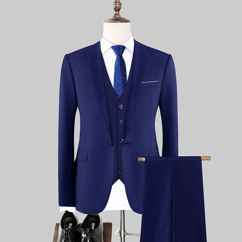 Suit men's one button spring and summer three-piece fashion professional suit wedding work group clothing business formal suits
Suit men's one button spring and summer three-piece fashion professional suit wedding work group clothing business formal suits