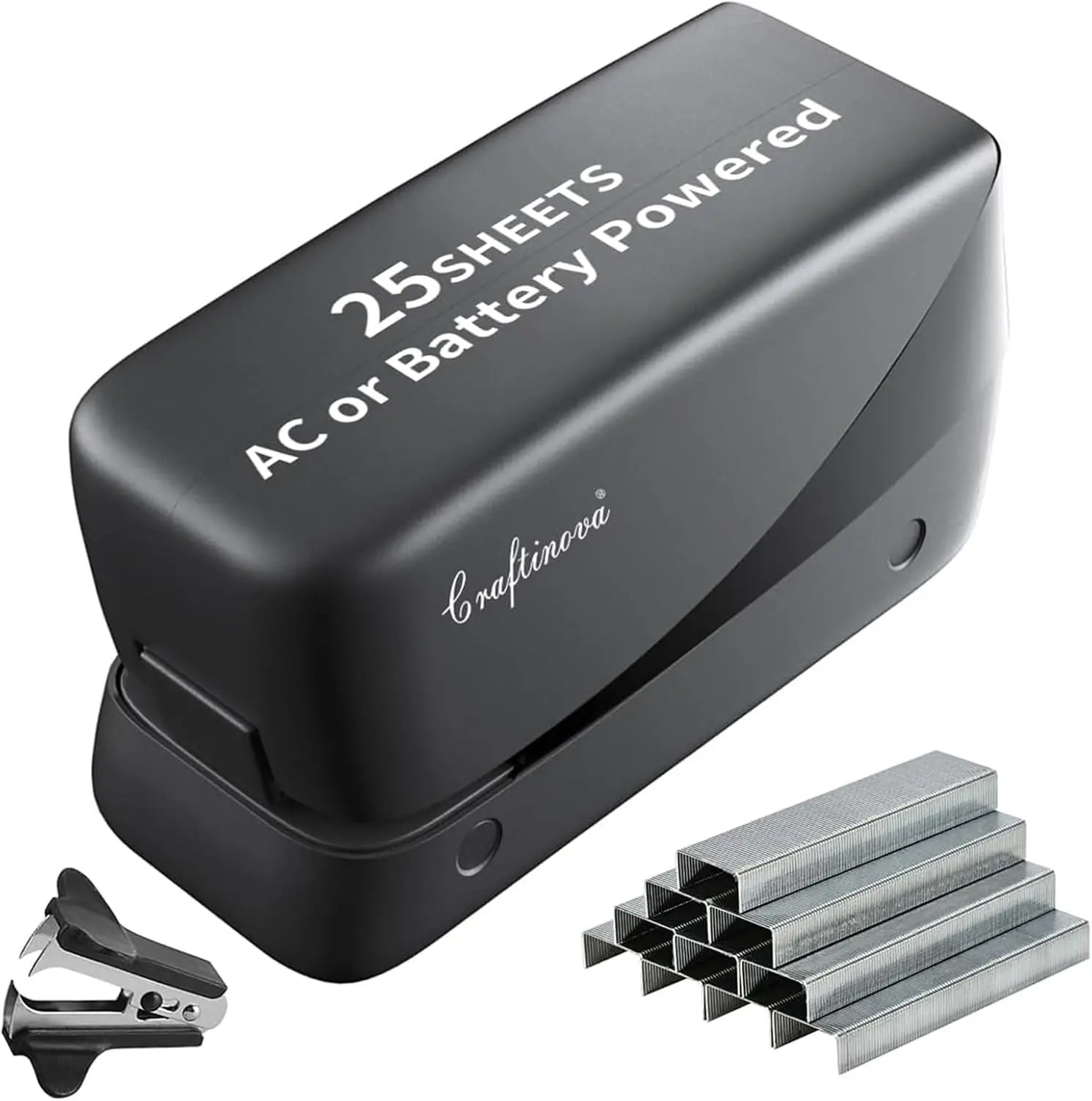 Automatic Electric Stapler, 25 Sheets, Jam-Free, AC/Battery Powered, Includes 2000 Staples & Remover
Automatic Electric Stapler, 25 Sheets, Jam-Free, AC/Battery Powered, Includes 2000 Staples & Remover