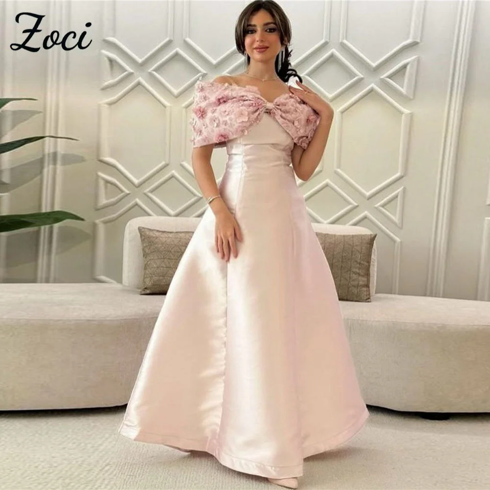 Zoci Baby Pink Satin A Line Prom Dressess Off Shoulder 3D Lace Appliques Special Occasion Evening Gown Birthday Party Customized
Zoci Baby Pink Satin A Line Prom Dressess Off Shoulder 3D Lace Appliques Special Occasion Evening Gown Birthday Party Customized