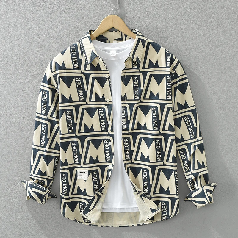 Fashion Letter Print Shirts for Men 2024 Spring Summer New Long Sleeve Button-Down Tops
Fashion Letter Print Shirts for Men 2024 Spring Summer New Long Sleeve Button-Down Tops