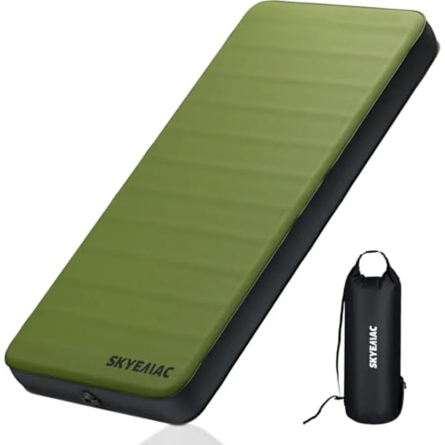 4" Thick Self Inflating Sleeping Pad with 13R Memory Foam 78" x 29" Camping Mattress with Pump Sack Portable Roll Up Bed Inflat
4" Thick Self Inflating Sleeping Pad with 13R Memory Foam 78" x 29" Camping Mattress with Pump Sack Portable Roll Up Bed Inflat