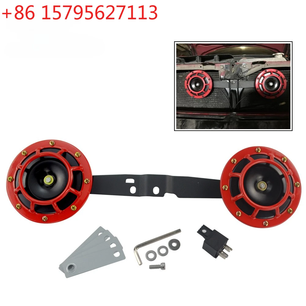 Car horn 12v horn Basin-shaped high and low voltage whistle horn with relay and bracket
Car horn 12v horn Basin-shaped high and low voltage whistle horn with relay and bracket