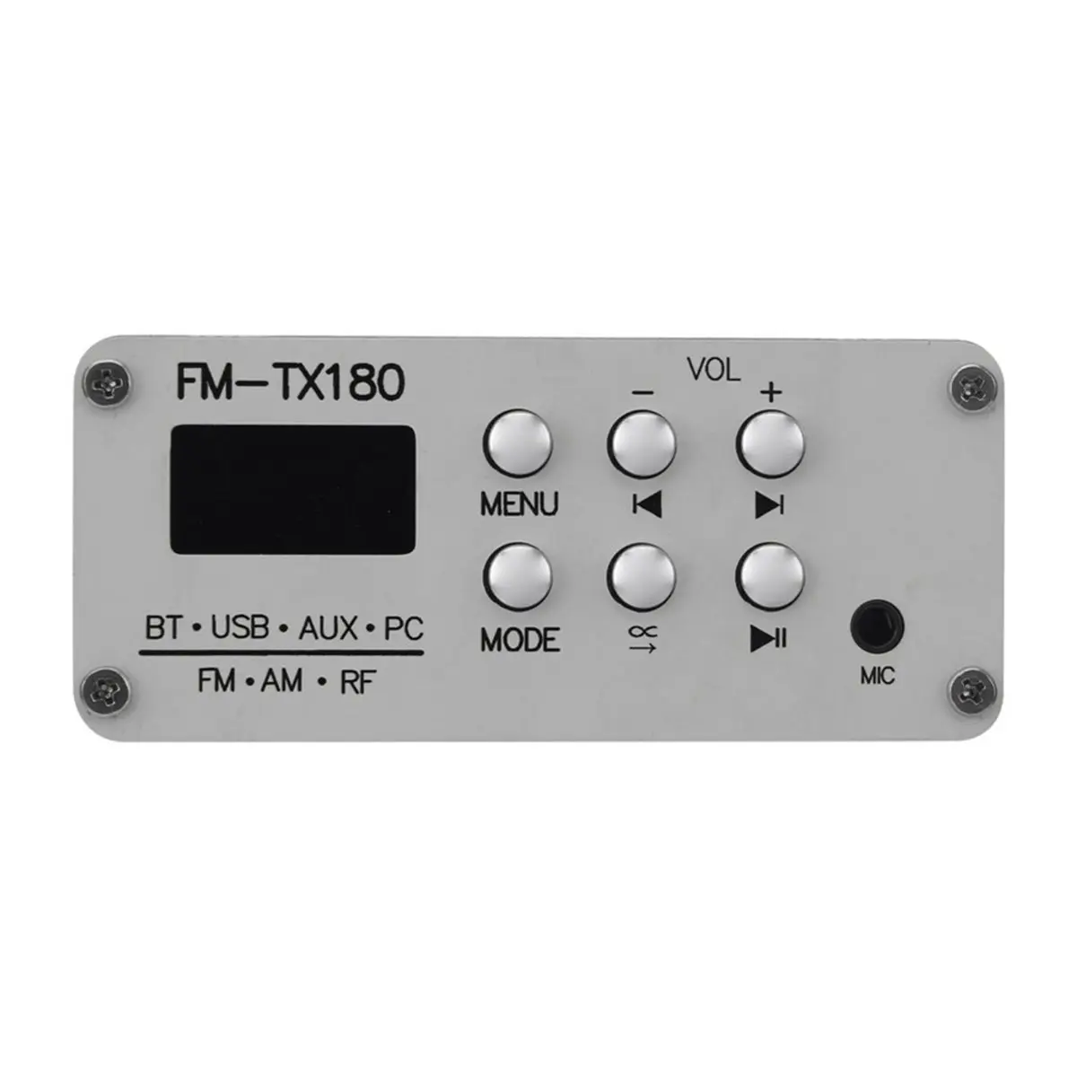 FM-TX180 Bluetooth Stereo FM Radio Transmitter 2000M FM Transmitter Support AM FM Bluetooth Wireless 76-108MHz
FM-TX180 Bluetooth Stereo FM Radio Transmitter 2000M FM Transmitter Support AM FM Bluetooth Wireless 76-108MHz