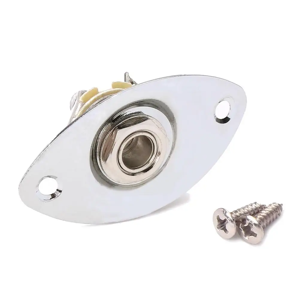 Chrome Socket Jack Plug 1/4 Inch 6.35mm Electric Guitar Output Input Plate Pickup Bass Replacement Durable Iron Copper
Chrome Socket Jack Plug 1/4 Inch 6.35mm Electric Guitar Output Input Plate Pickup Bass Replacement Durable Iron Copper