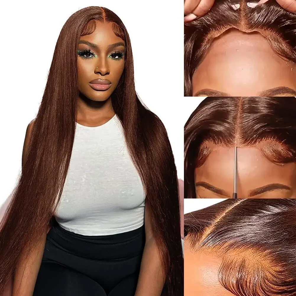 #4 Chocolate Brown Glueless Wigs Human Hair Pre Plucked Pre Cut 5x5 Wear And Go Glueless Wig Brown Human Hair Wig 180% Remy
#4 Chocolate Brown Glueless Wigs Human Hair Pre Plucked Pre Cut 5x5 Wear And Go Glueless Wig Brown Human Hair Wig 180% Remy